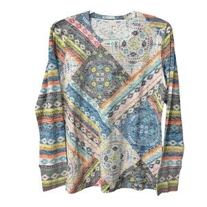 Whimsy Rose Baby Waffle Printed Long Sleeve Top